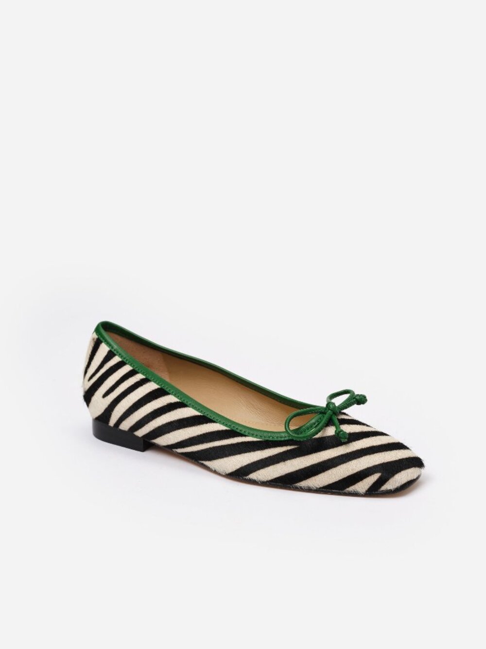 J McLaughlin Viola Pony Hair Ballet Flats in Zebra - Black/Off White NEW